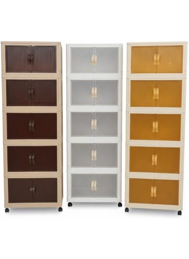 Z 5-Tier Lightweight & Durable Plastic Cabinet – Smart Storage for Kitchen, Bathroom & Balcony - Image 3